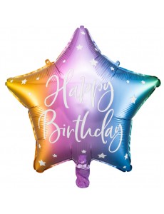 Balão Estrela Happy Birthday